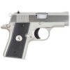 colt mustang 380 auto acp 275in brushed stainless w checkered grip pistol