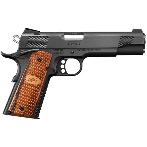 kimber raptor ii 45 auto acp 5in brush polished black wood pistol 8 1 rounds