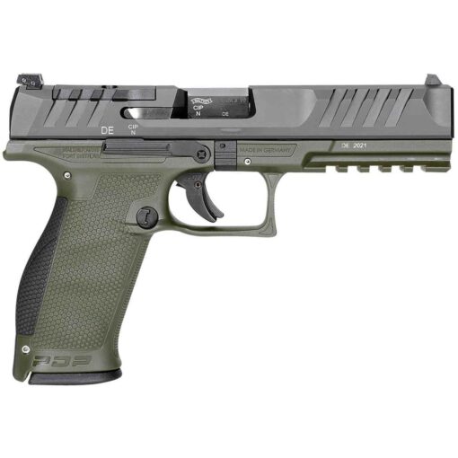 walther pdp 9mm luger 5in green black pistol 18 1 rounds